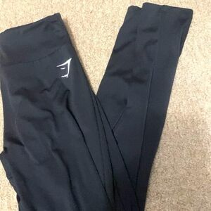 Gymshark Black High-Waist Leggings with White Logo